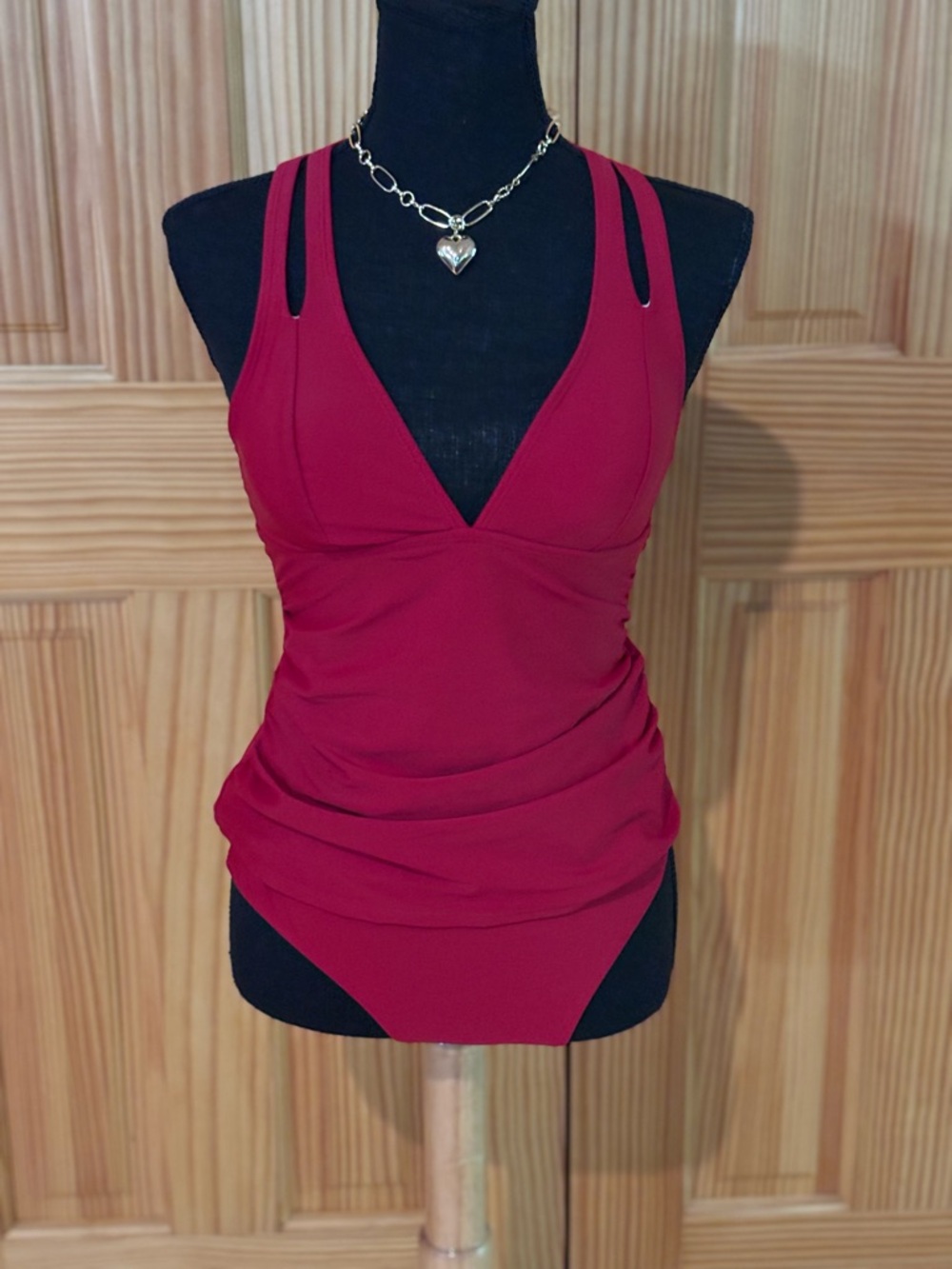 CUPSHE WOMENS DEEP RED TANKINI SIZE S NWT